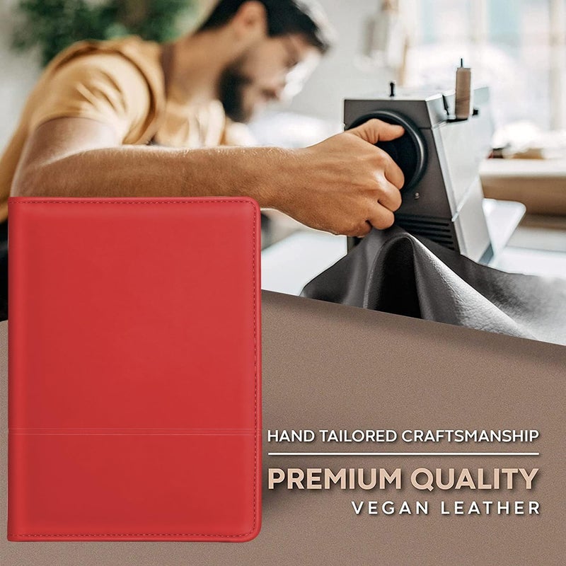 Gorbado Padfolio/Portfolio Binder, Mini Padfolio Portfolio Binder 5 x 8 Legal Writing Pad, A5 Document Organizer Folder for Men Women, Red. - Image 4